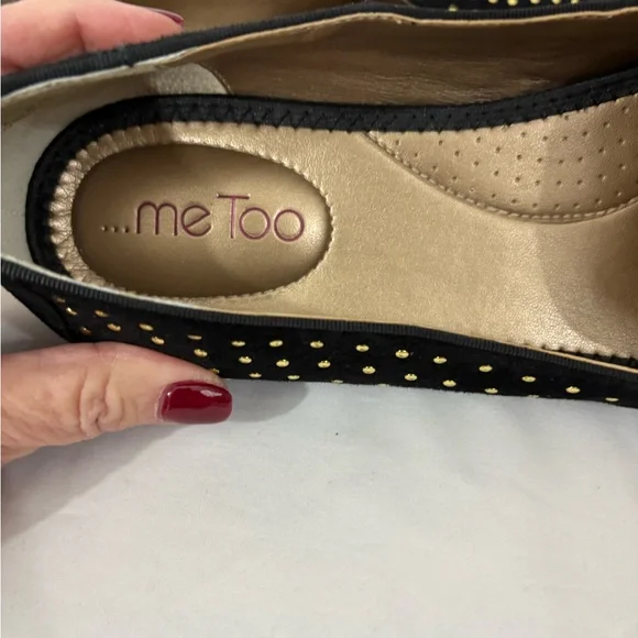 Me Too Black Flats with Gold Studs - Picture 6 of 8